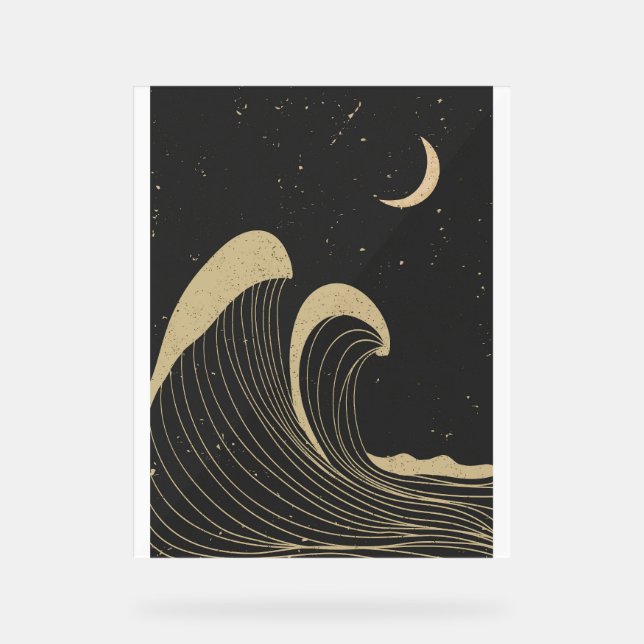 Señal Acrílica Paisaje de olas oceánicas (Anverso)
