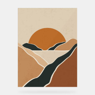 Señal Acrílica Paisaje montañoso de Terracota