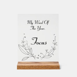 Señal Acrílica Palabra de personalizable del año Rótulo acrílico