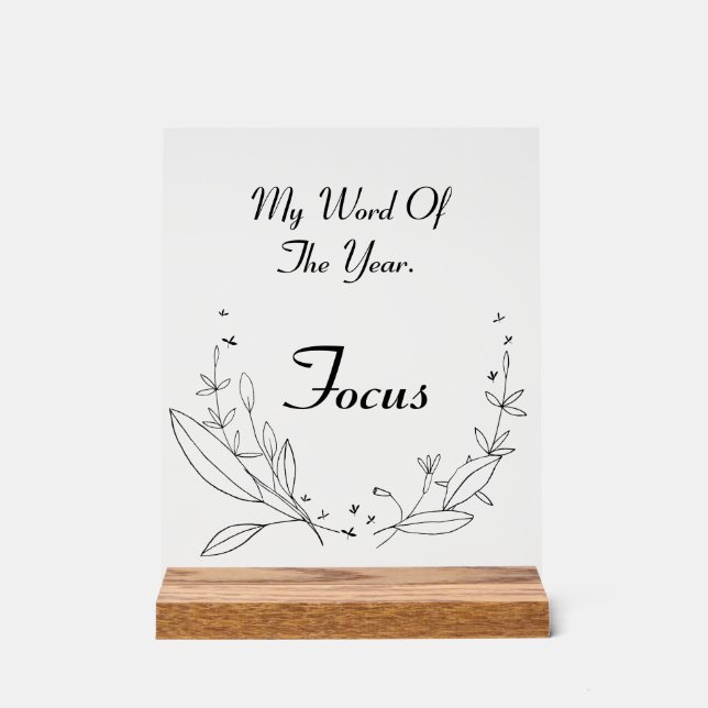 Señal Acrílica Palabra de personalizable del año Rótulo acrílico (Anverso)