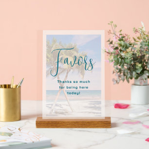 Señal Acrílica Palm Trees Tropical Wedding Favors