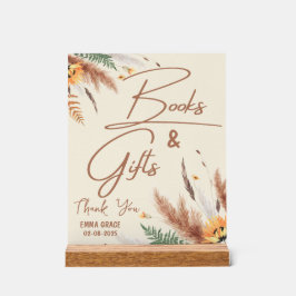 Señal Acrílica Pampas Grass A Little Wilflower Baby Shower