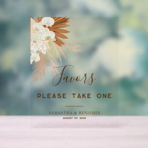 Señal Acrílica Pampas Grass Terracotta Wedding Favors