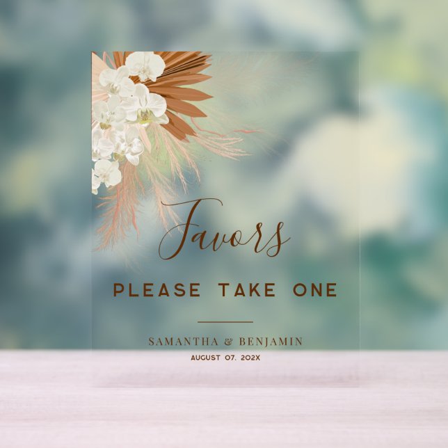 Señal Acrílica Pampas Grass Terracotta Wedding Favors (Neutral )