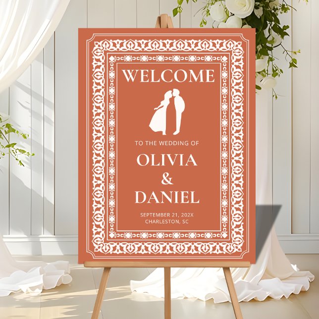 Señal Acrílica Pantalla de bienvenida de Terracotta Tile Boda (Subido por el creador)