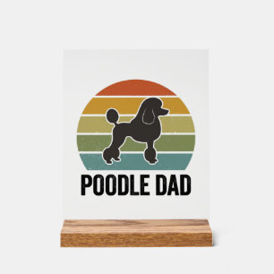 Señal Acrílica Papa Caniche Diseño de Amante de Perro de Puesta d