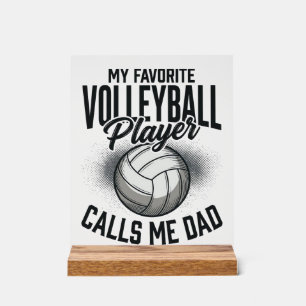 Señal Acrílica Papá de voleibol mi jugador favorito me llama papá
