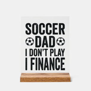Señal Acrílica Papá Fútbol No Juego Financio Camiseta Vintage_