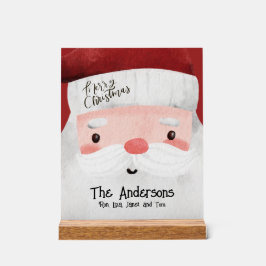 Señal Acrílica Papá Noel personalizado Feliz Navidad