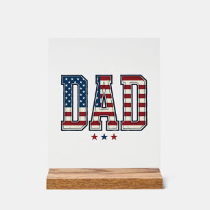 Señal Acrílica Papá Patriótico Bandera Americana Diseño Vector Vi