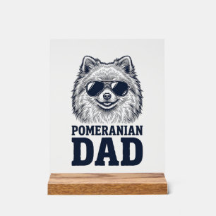 Señal Acrílica Papá Pomerania Grabado Vintage Diseño Amante Perro