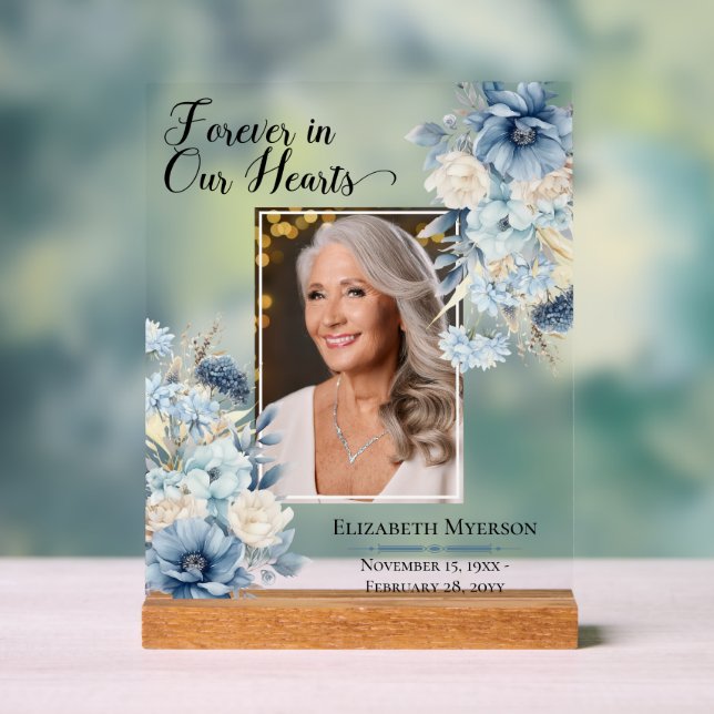 Señal Acrílica Para Siempre En Nuestro Corazón Foto Memorial Rótu (Neutral )