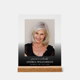 Señal Acrílica Para siempre en nuestro corazón: Funeral de fotos