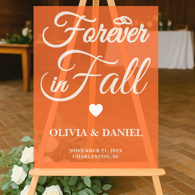 Señal Acrílica Para siempre en otoño | Boda de otoño personalizad (Subido por el creador)