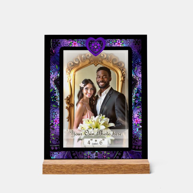 Señal Acrílica Paraguas morados y corazones .7 (Anverso)