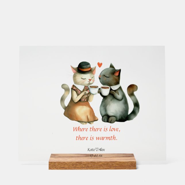 Señal Acrílica Pareja de Gatos (Anverso)