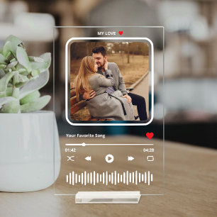 Señal Acrílica Pareja personalizado Foto Amor Música Acrílica Pla