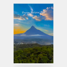 Señal Acrílica Parque Nacional Virunga, RD Congo - Volcán