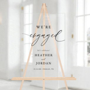 Señal Acrílica Partido de compromiso de caligrafía moderna involu