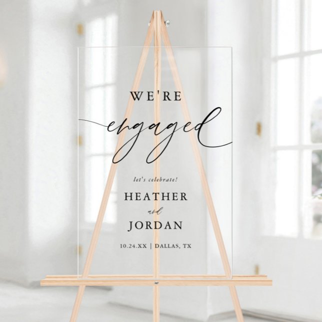 Señal Acrílica Partido de compromiso de caligrafía moderna involu (Subido por el creador)