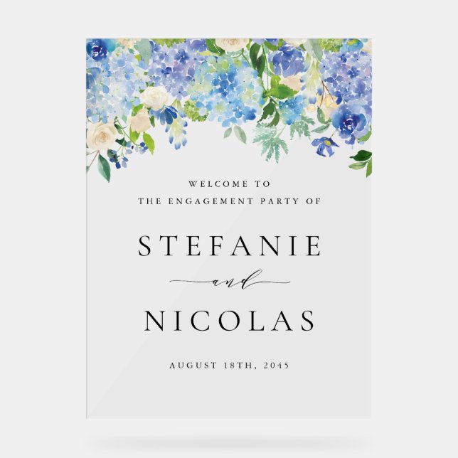 Señal Acrílica Partido de compromiso de hidrógeno azul acuarela (Anverso)