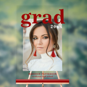 Señal Acrílica Partido de Graduación Fotográfica Elegante guión m