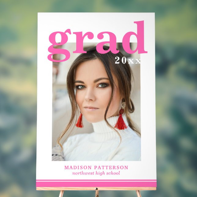 Señal Acrílica Partido de Graduación Fotográfica Elegante guión m (Neutral )