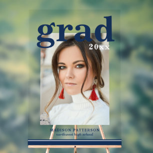 Señal Acrílica Partido de Graduación Fotográfica Elegante guión m