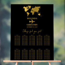 Pasaporte de Boda Asiento Negro Oro