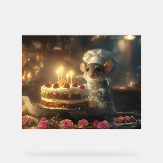 Señal Acrílica Pastel de cumpleaños por Fabulous Mice Baker (Anverso)