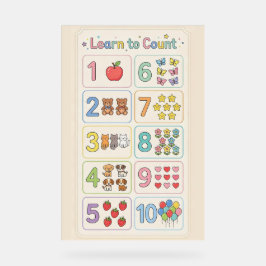 Señal Acrílica Pastel Numbers 1–10 Poster for Kids