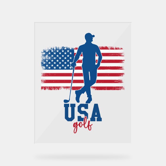 Señal Acrílica Patriotic Golf USA (Anverso)