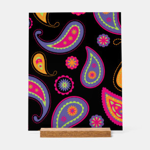 Señal Acrílica Patrón continuo de Paisley colorido