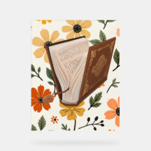 patron de flores y libros groovy