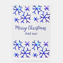 Señal Acrílica Patrón de Navidades de copos de nieve brillantes m