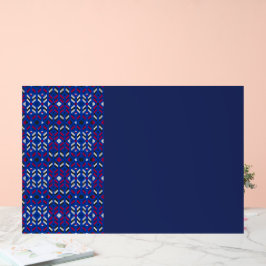 Señal Acrílica Patrón geométrico tradicional de píxeles en azul p