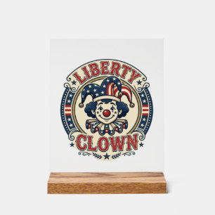 Señal Acrílica Payaso de la Libertad Patriótico Payaso Cute V