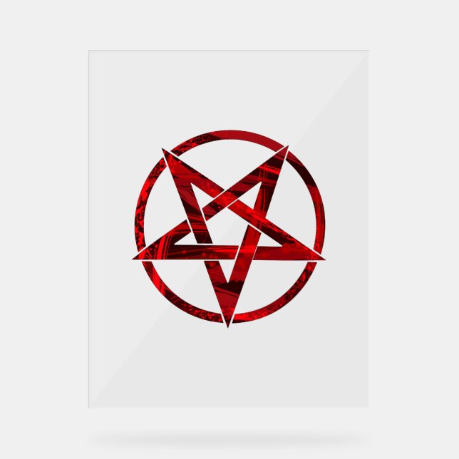 Señal Acrílica Pentagrama del Diablo Rojo (Anverso)