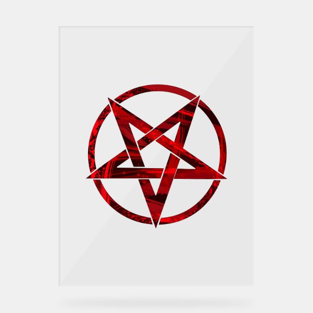 Señal Acrílica Pentagrama del Diablo Rojo (Anverso)