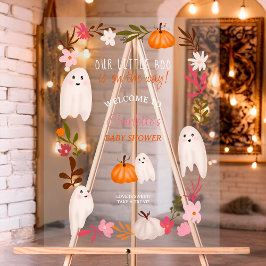 Señal Acrílica Pequeño boom de Halloween Ghosts bienvenida a la d