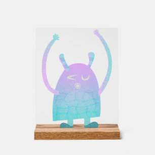 Señal Acrílica Pequeño Monstruo Azul