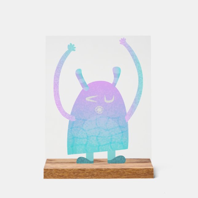 Señal Acrílica Pequeño Monstruo Azul (Anverso)