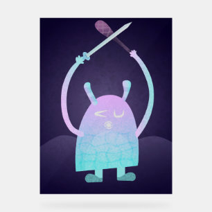 Señal Acrílica Pequeño Monstruo Azul