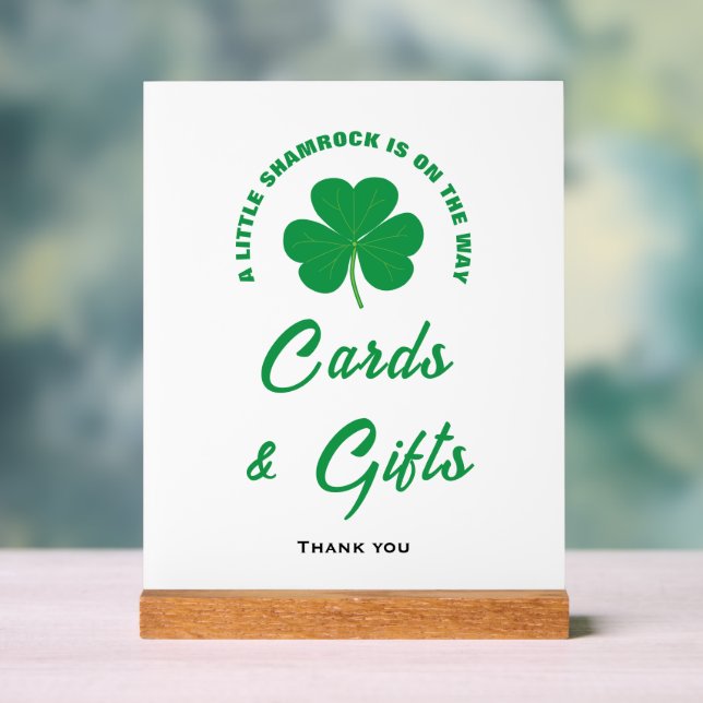 Señal Acrílica Pequeño Rótulo de tarjetas Baby Shower y regalos d (Neutral )