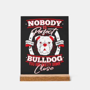 Señal Acrílica Perfección de Bulldog Amor Perro