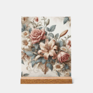 Señal Acrílica Perfección floral anticuada ligera