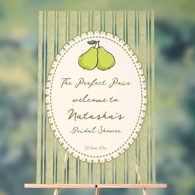 Señal Acrílica Perfect pair pear bridal shower welcome sign (Neutral )