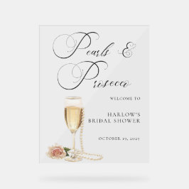 Señal Acrílica Perlas acuarelas y ducha de novia en Prosecco