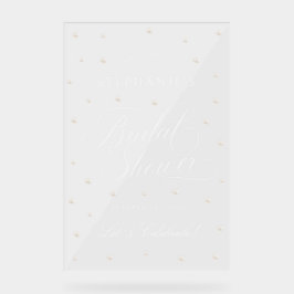 Señal Acrílica Perlas Blancas Ducha Bridal Bienvenidos Rótulo Acr