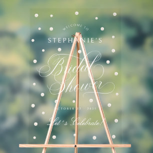 Señal Acrílica Perlas Blancas Ducha Bridal Bienvenidos Rótulo Acr